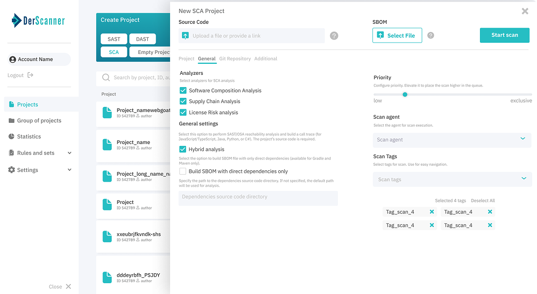 DerScanner top SBOM Generation tool for Compliance